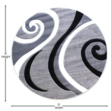 Load image into Gallery viewer, 8' x 8' Gray Abstract Area Rug - Olefin Rug - Hallway, Entryway, or Bedroom