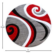 Load image into Gallery viewer, 8' x 8' Red Abstract Area Rug - Olefin Rug - Hallway, Entryway, or Bedroom