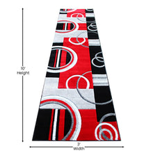 Load image into Gallery viewer, 3' x 10' Red Abstract Area Rug - Olefin Rug - Entryway, Living Room, or Bedroom