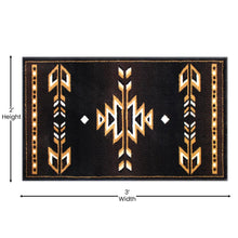 Load image into Gallery viewer, Southwestern 2' x 3' Brown Area Rug - Olefin Accent Rug with Jute Backing