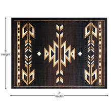 Load image into Gallery viewer, Southwestern 5' x 7' Brown Area Rug - Olefin Accent Rug with Jute Backing