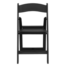 Load image into Gallery viewer, HERCULES Series 1000 lb. Capacity Black Resin Folding Chair with Black Vinyl Padded Seat