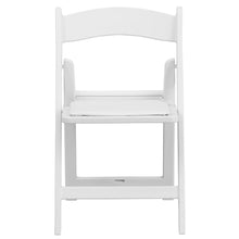 Load image into Gallery viewer, Kids White Resin Folding Chair with White Vinyl Padded Seat