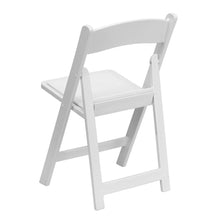 Load image into Gallery viewer, HERCULES Series 1000 lb. Capacity White Resin Folding Chair with White Vinyl Padded Seat
