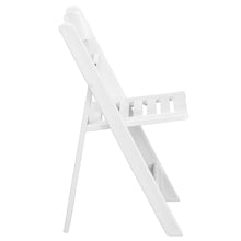 Load image into Gallery viewer, HERCULES Series 1000 lb. Capacity White Resin Folding Chair with Slatted Seat