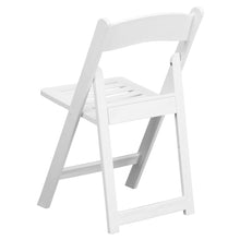 Load image into Gallery viewer, HERCULES Series 1000 lb. Capacity White Resin Folding Chair with Slatted Seat