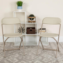 Load image into Gallery viewer, HERCULES Series 650 lb. Capacity Premium Beige Plastic Folding Chair