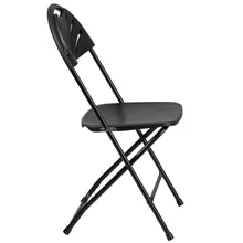 Load image into Gallery viewer, HERCULES Series 650 lb. Capacity Black Plastic Fan Back Folding Chair