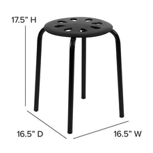 Load image into Gallery viewer, lastic Nesting Stack Stools, 17.5"Height, Black (5 Pack)