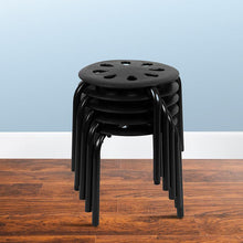 Load image into Gallery viewer, Plastic Nesting Stack Stools, 11.5"Height, Black (5 Pack)
