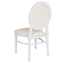 Load image into Gallery viewer, 900 lb. Capacity King Louis Chair with White Vinyl Back and Seat and White Frame