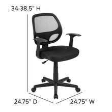 Load image into Gallery viewer, Fundamentals Mid-Back Black Mesh Swivel Ergonomic Task Office Chair with Arms
