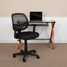 Load image into Gallery viewer, Fundamentals Mid-Back Black Mesh Swivel Ergonomic Task Office Chair with Arms