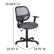 Load image into Gallery viewer, Fundamentals Mid-Back Gray Mesh Swivel Ergonomic Task Office Chair with Arms