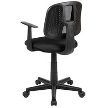 Load image into Gallery viewer, Mid-Back Black Mesh Swivel Task Office Chair with Pivot Back and Arms