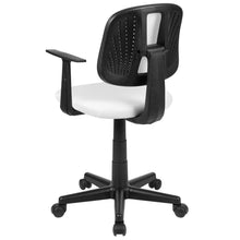 Load image into Gallery viewer, Mid-Back White Mesh Swivel Task Office Chair with Pivot Back and Arms