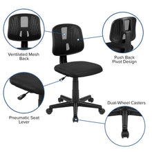 Load image into Gallery viewer, Fundamentals Mid-Back Black Mesh Swivel Task Office Chair with Pivot Back