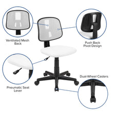 Load image into Gallery viewer, Fundamentals Mid-Back White Mesh Swivel Task Office Chair with Pivot Back