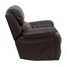 Load image into Gallery viewer, Brown LeatherSoft Rocker Recliner + Headrest Cover