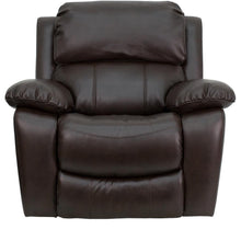 Load image into Gallery viewer, Brown LeatherSoft Rocker Recliner + Headrest Cover