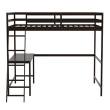 Load image into Gallery viewer, Loft Bed Frame with Desk, Full Size with Protective Guard Rails - Espresso