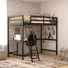 Load image into Gallery viewer, Full Loft Bed Frame with Desk