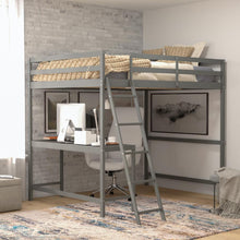 Load image into Gallery viewer, Twin Loft Bed Frame with Desk