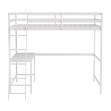 Load image into Gallery viewer, Loft Bed Frame with Desk, Full Size with Protective Guard Rails - White