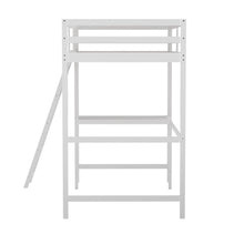 Load image into Gallery viewer, Loft Bed Frame with Desk, Twin Size with Protective Guard Rails - White