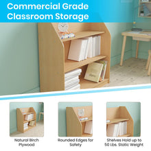 Load image into Gallery viewer, Natural Wooden 3 Shelf Book Display with Safe