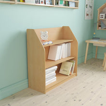 Load image into Gallery viewer, Natural Wooden 3 Shelf Book Display with Safe