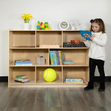 Load image into Gallery viewer, Wooden 8 Section School Classroom Storage Cabinet - 36"H (Natural)