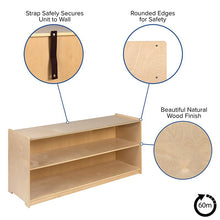 Load image into Gallery viewer, Wooden 2 Section School Classroom Storage Cabinet - 24"H x 48"L (Natural)