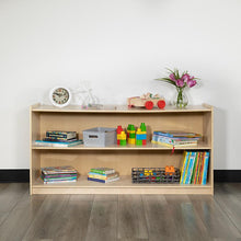 Load image into Gallery viewer, Wooden 2 Section School Classroom Storage Cabinet - 24"H x 48"L (Natural)