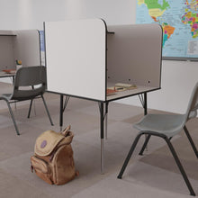 Load image into Gallery viewer, Stand-Alone Study Carrel with Top Shelf - Nebula Grey Finish