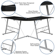 Load image into Gallery viewer, L-Shaped Desk 83.5" Computer Corner Desk, Black