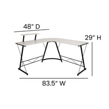 Load image into Gallery viewer, L-Shaped Desk 71.5" Computer Corner Desk, White/Black