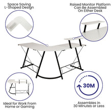 Load image into Gallery viewer, L-Shaped Desk 71.5" Computer Corner Desk, White/Black