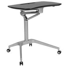 Load image into Gallery viewer, Mobile Sit-Down, Stand-Up Black Computer Desk with 28.25"W Top (Range 29" - 41")