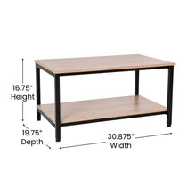 Load image into Gallery viewer, Modern Industrial 2 Tier Rectangular Metal and Driftwood Coffee Table