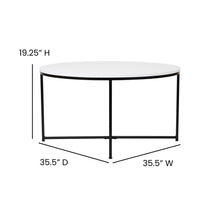 Load image into Gallery viewer, Coffee Table - White Finish Accent Table with Crisscross Matte Black Frame