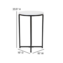 Load image into Gallery viewer, End Table - Modern White Finish Accent Table with Crisscross Matte Black Frame