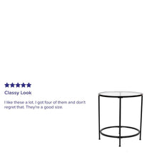 Load image into Gallery viewer, Round End Table - Modern Clear Glass Accent Table with Matte Black Frame