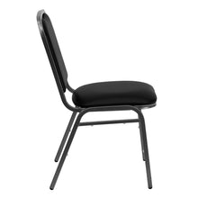 Load image into Gallery viewer, Stacking Banquet Chair in Black Vinyl - Silver Vein Frame