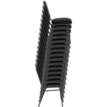 Load image into Gallery viewer, Stacking Banquet Chair in Black Vinyl - Silver Vein Frame