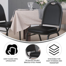 Load image into Gallery viewer, 500 LB. Capacity Dome Back Stacking Banquet Chair in Black Viny