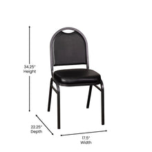 Load image into Gallery viewer, 500 LB. Capacity Dome Back Stacking Banquet Chair in Black Vinyl
