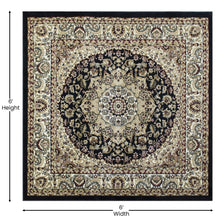 Load image into Gallery viewer, Medallion Motif 7' x 7' Square Area Rug for Living Room or Bedroom