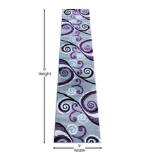 Load image into Gallery viewer, 2' x 11' Purple Abstract Area Rug - Olefin Rug with Jute Backing