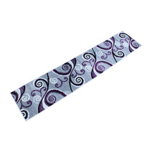 Load image into Gallery viewer, 2' x 11' Purple Abstract Area Rug - Olefin Rug with Jute Backing